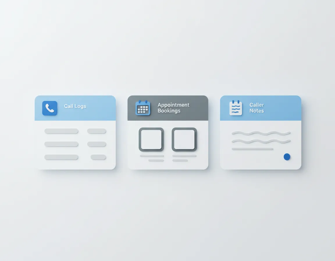 PetriCore virtual receptionist dashboard mockup